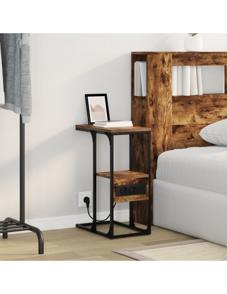 Armadio da Notte con cassetto Rovere fumo 41.5 x 26 x 60.5 cm