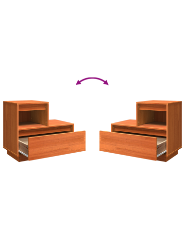 Armadio da Notte con cassetto Marrone cerato 60 x 34 x 51 cm