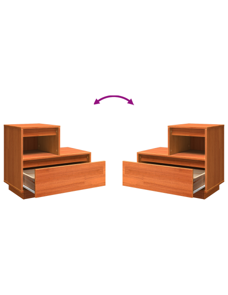 Armadio da Notte con cassetto Marrone cerato 60 x 34 x 51 cm