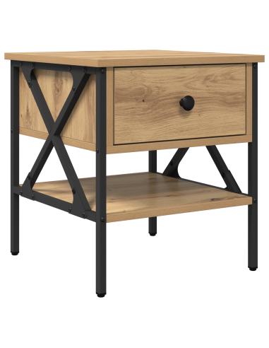 Comodino con cassetto rovere artigianale 40 x 42 x 45 cm