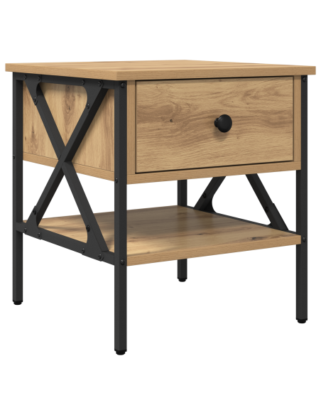 Comodino con cassetto rovere artigianale 40 x 42 x 45 cm