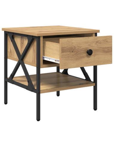 Comodino con cassetto rovere artigianale 40 x 42 x 45 cm