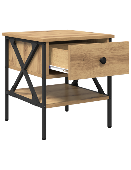 Comodino con cassetto rovere artigianale 40 x 42 x 45 cm