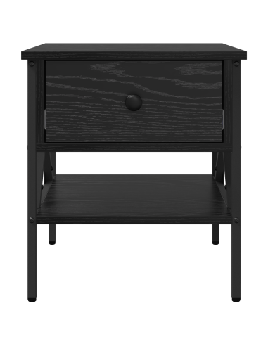 Comodino con cassetto 2 pcs Rovere nero 40 x 42 x 45 cm