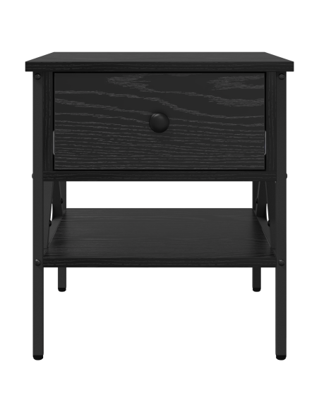 Comodino con cassetto 2 pcs Rovere nero 40 x 42 x 45 cm