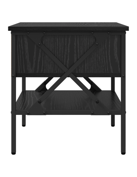 Comodino con cassetto 2 pcs Rovere nero 40 x 42 x 45 cm