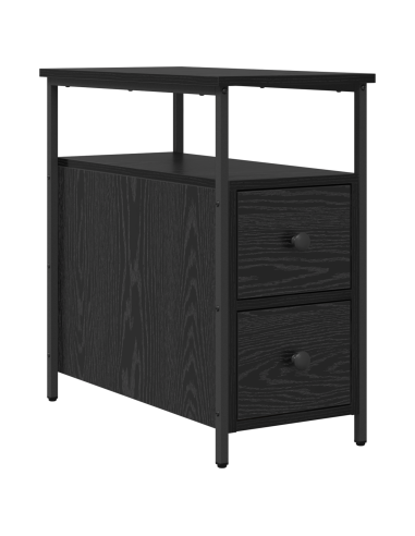 Armadio da Notte Rovere nero 30 x 60 x 60 cm Legno multistrato