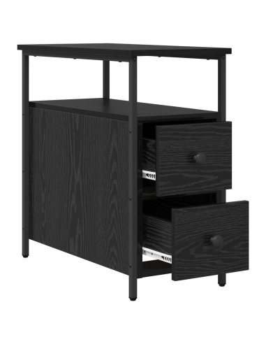 Armadio da Notte Rovere nero 30 x 60 x 60 cm Legno multistrato