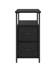 Armadio da Notte con cassetto 2 pcs Rovere nero 30 x 60 x 60 cm 2