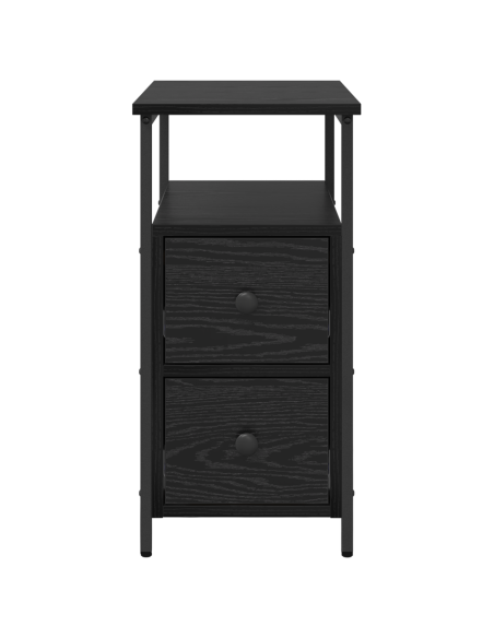 Armadio da Notte con cassetto 2 pcs Rovere nero 30 x 60 x 60 cm