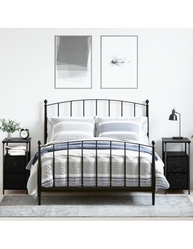 Armadio da Notte con cassetto 2 pcs Rovere nero 30 x 60 x 60 cm