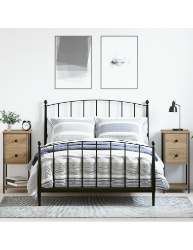 Armadio da Notte 2 pcs rovere artigianale 32 x 42 x 70 cm