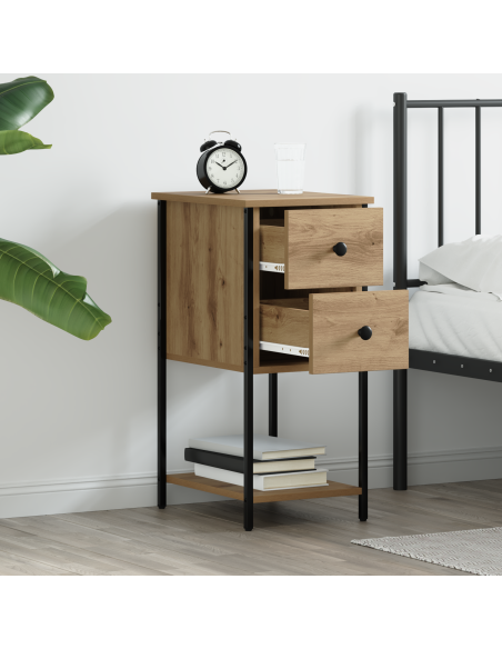 Armadio da Notte 2 pcs rovere artigianale 32 x 42 x 70 cm