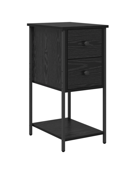 Armadio da Notte Rovere nero 32 x 42 x 70 cm Legno multistrato