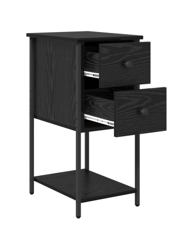 Armadio da Notte Rovere nero 32 x 42 x 70 cm Legno multistrato