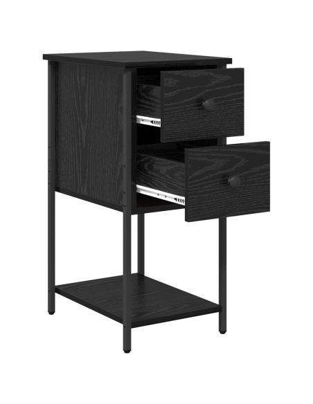 Armadio da Notte Rovere nero 32 x 42 x 70 cm Legno multistrato