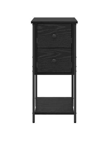 Armadio da Notte con cassetto 2 pcs Rovere nero 32 x 42 x 70 cm