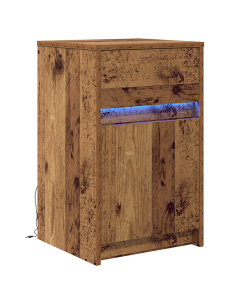 Armadio da Letto LED con cassetto Legno vecchio 38 x 34 x 61 cm 2