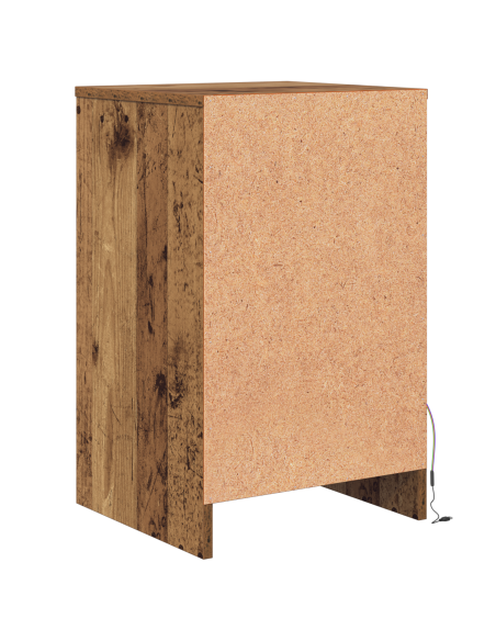 Armadio da Letto LED con cassetto Legno vecchio 38 x 34 x 61 cm