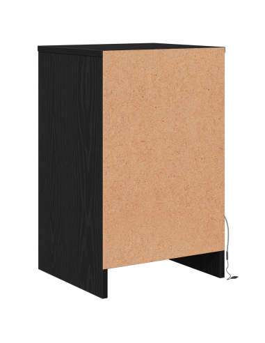 Armadio da Letto LED con cassetto Rovere nero 38 x 34 x 61 cm