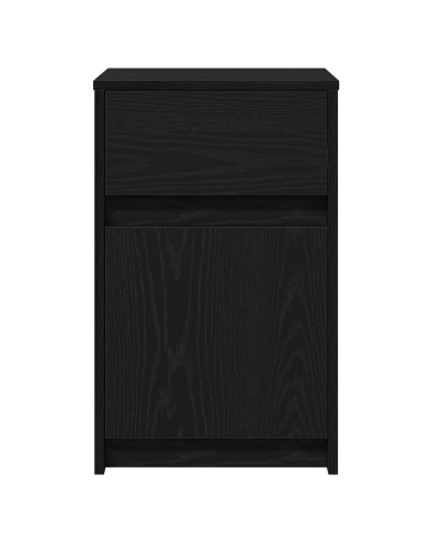 Armadio da Letto LED con cassetto Rovere nero 38 x 34 x 61 cm