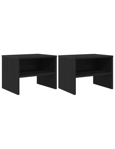 Armadio da Notte 2 pcs Rovere nero 40 x 40 x 30 cm