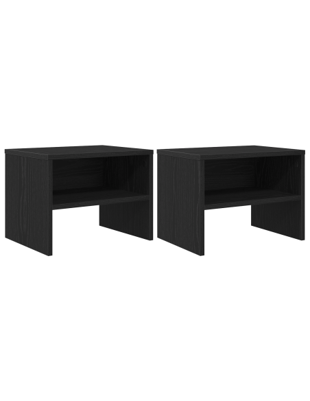 Armadio da Notte 2 pcs Rovere nero 40 x 40 x 30 cm