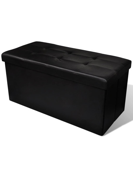 Panchina con contenitore con cuscino Nero 84.5 x 41 x 41 cm