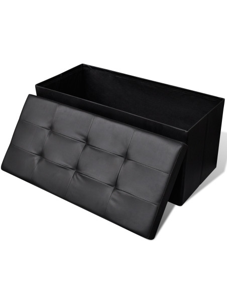 Panchina con contenitore con cuscino Nero 84.5 x 41 x 41 cm