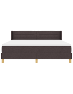 Letto a molle Marrone Scuro 200 x 180 cm Poliestere 2