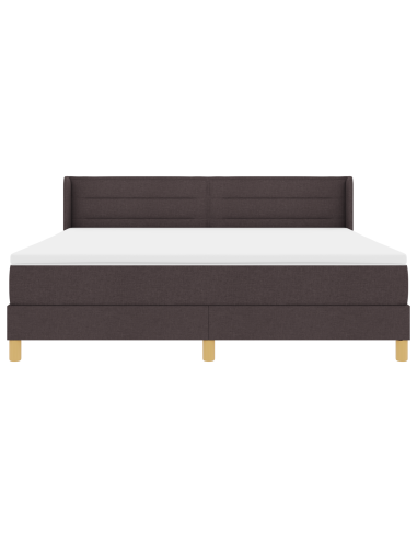 Letto a molle Marrone Scuro 200 x 180 cm Poliestere