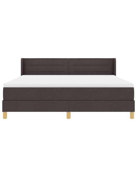 Letto a molle Marrone scuro e Bianco 180 x 200 cm Poliestere
