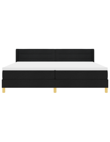 Letto a molle con materasso Nero 200 x 200 cm Poliestere