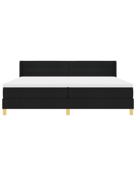 Letto a molle con materasso Nero 200 x 200 cm Poliestere