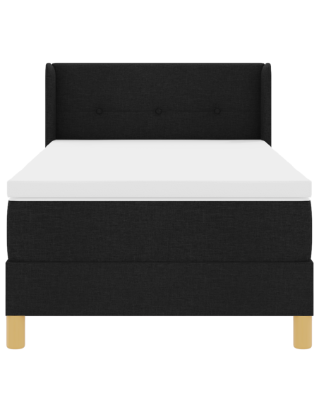 Letto a molle con materasso Nero 190 x 90 cm Poliestere