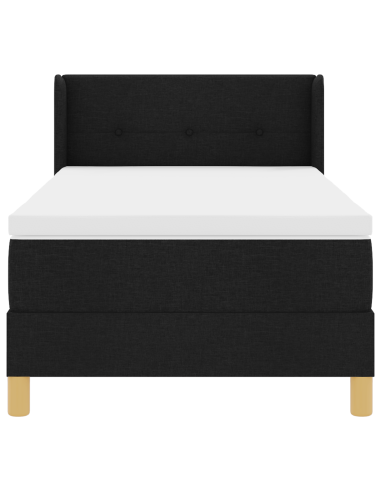 Letto a molle con materasso Nero 200 x 90 cm Poliestere