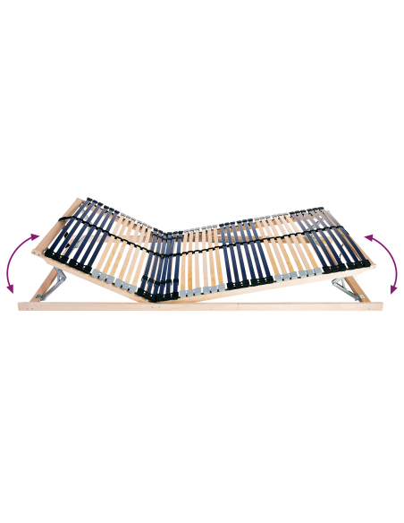 Base a doghe Marrone 100 x 190 cm Legno massello di faggio