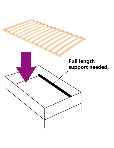 Base a doghe Marrone 100 x 190 cm Legno massello di faggio