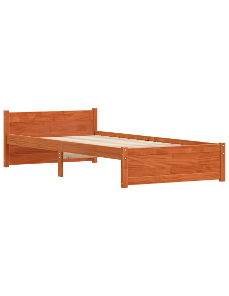 Struttura del letto con testiera Cera marrone 100 x 200 cm