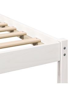 Struttura del letto con testiera Bianco Legno di pino massello 2