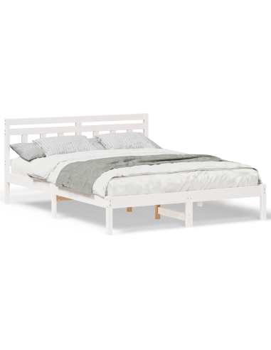 Struttura del letto Bianco 160 x 200 cm Pino massello