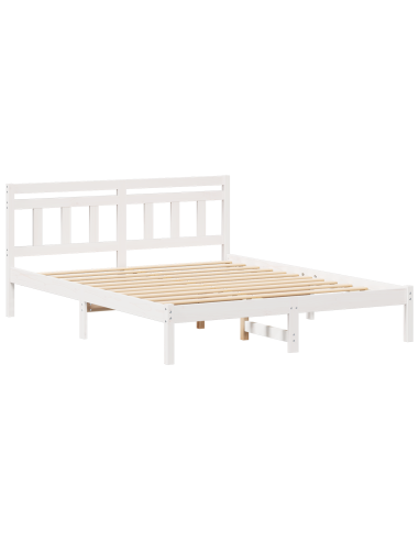 Struttura del letto Bianco 160 x 200 cm Pino massello