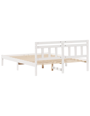 Struttura del letto Bianco 160 x 200 cm Pino massello