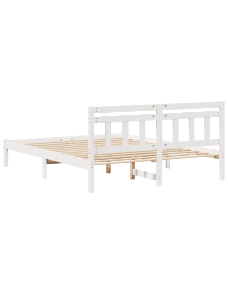 Struttura del letto Bianco 160 x 200 cm Pino massello