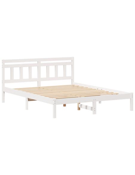 Struttura del letto Bianco 160 x 200 cm Pino massello