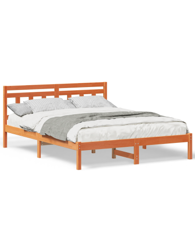 Struttura del letto Marrone 140 x 200 cm Pino massello