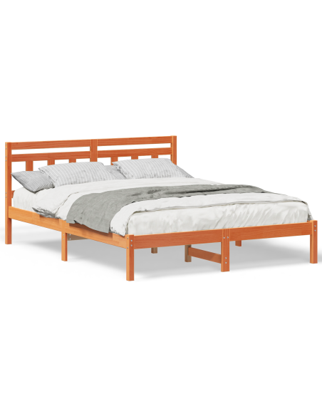 Struttura del letto Marrone 140 x 200 cm Pino massello