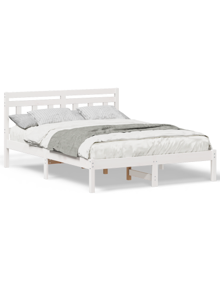 Struttura del letto Bianco 120 x 190 cm Pino massello