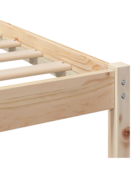 Struttura del letto Marrone 140 x 190 cm Legno di pino massello