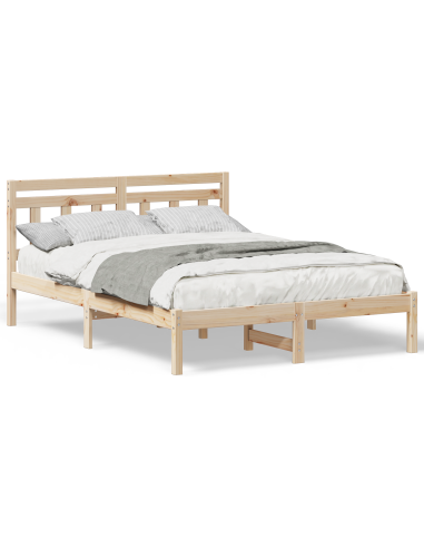 Struttura del letto Marrone 140 x 190 cm Pino massello